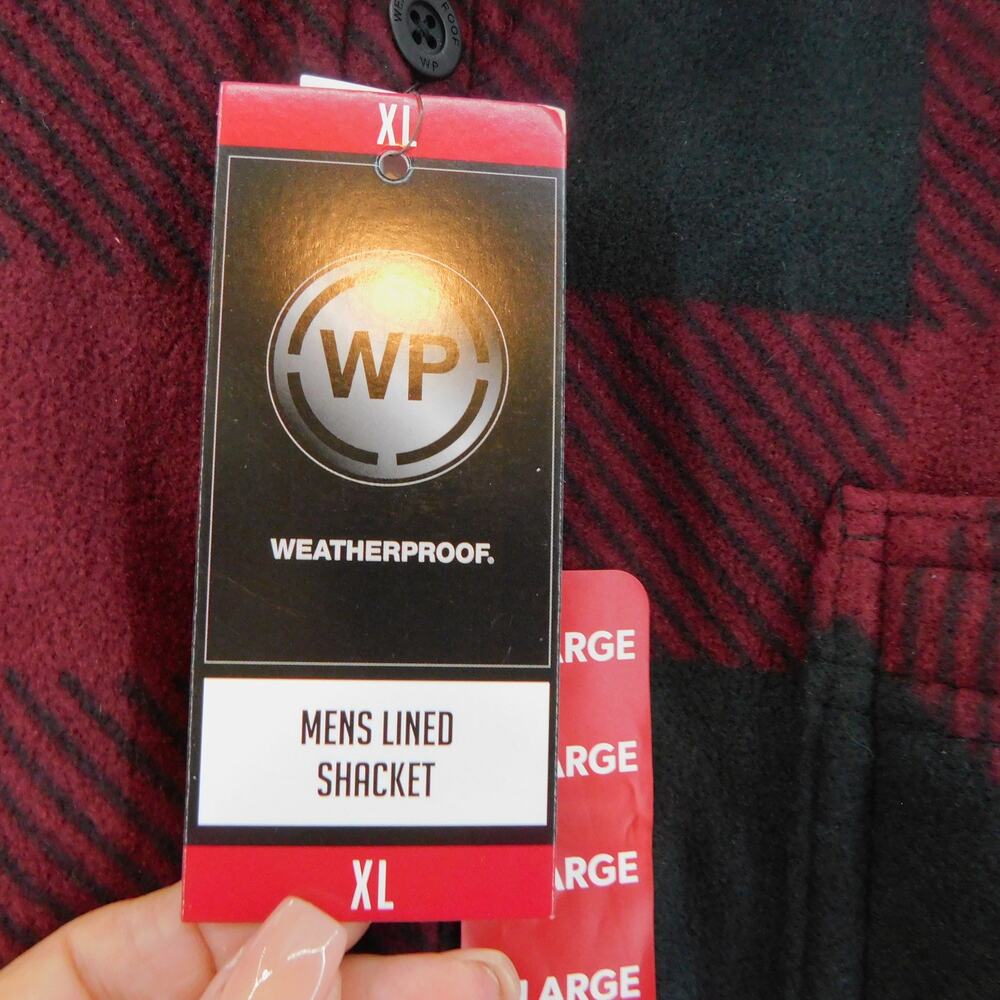 Weatherproof Men's Sherpa-lined Shacket Shirt Jacket in Tawny Port Red New - Picture 3 of 8